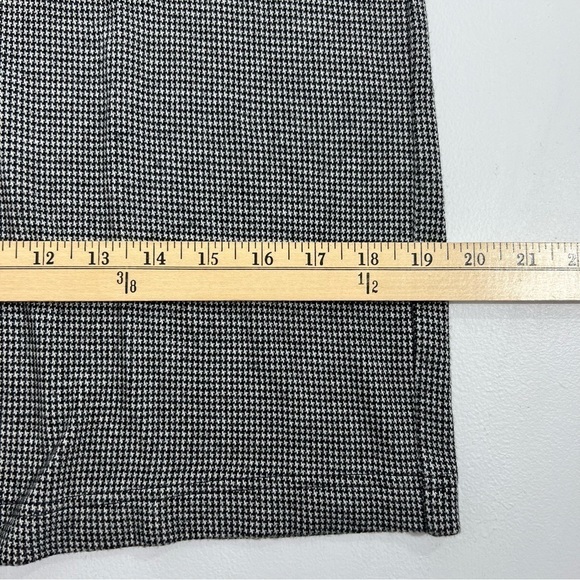 Lou & Grey Houndstooth Jersey Knit Dress Women's Small Long Sleeve Pencil Shift - Picture 7 of 8